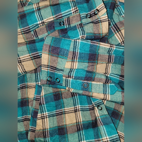 Rustic Ridge Fleece lined flannel, Size 2XL, Teal, Pockets - Picture 8 of 11
